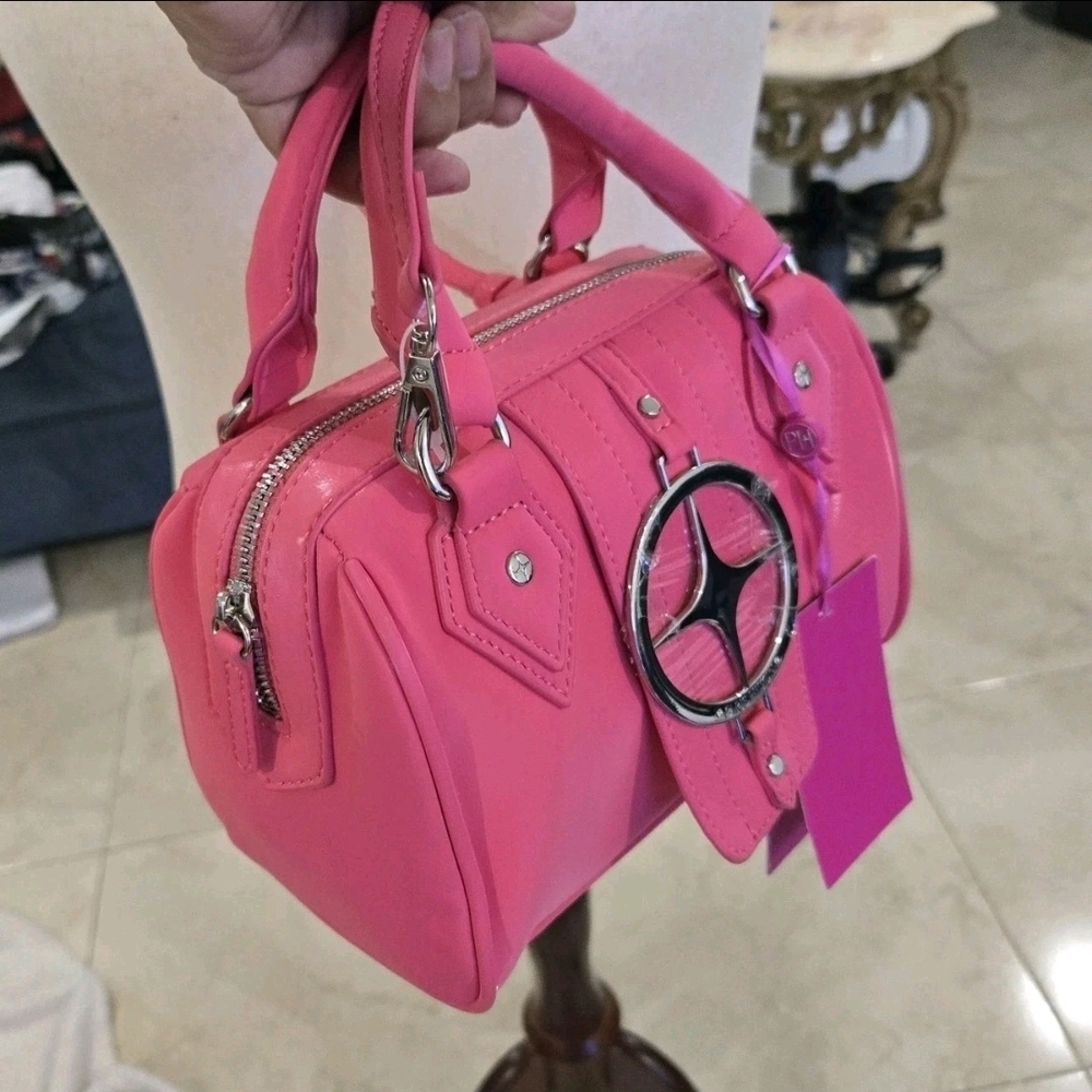 Paris Hilton Vibrant Pink Mini Bag with Silver Details - Picture 5 of 11